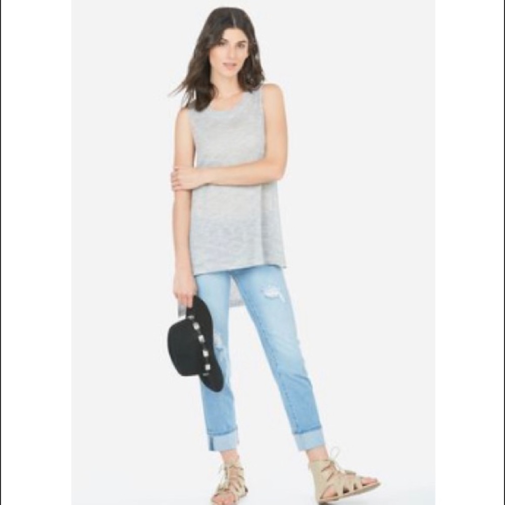 Justfab Silver-Gray Hi-Low Sleeveless Top